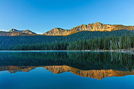 湖,景色,区域,国家森林,蒙大拿,美国,大幅,尺寸