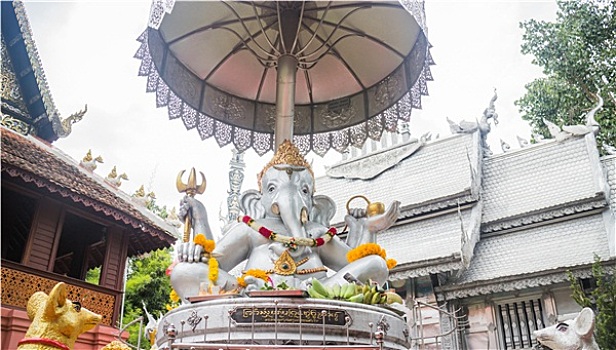 印度教,佛,象头神迦尼萨,雕塑,寺庙,清迈,泰国