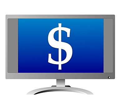 电脑显示器,钱,货币,美元符号,象征
