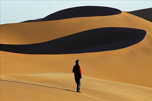影子,沙子,撒哈拉沙漠,利比亚