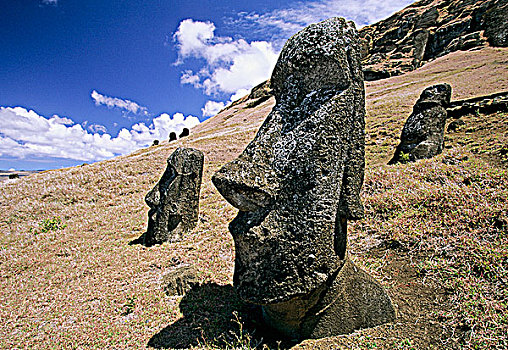 智利,复活节岛,复活节岛石像,采石场,拉诺拉拉库,火山