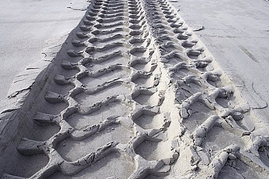 轮胎印,沙子