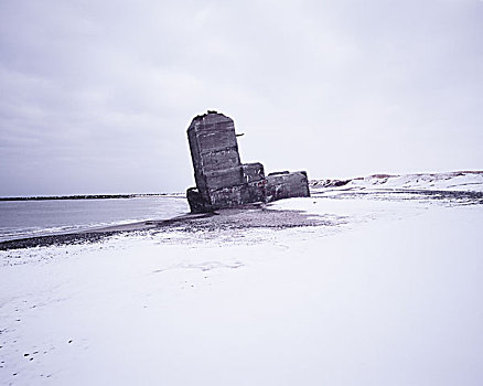 掩体,海滩,西海岸,丹麦