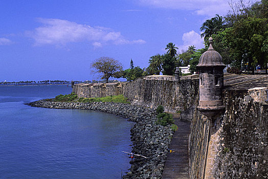 波多黎各,老,圣胡安,城墙