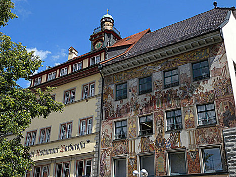 房子,壁画,康斯坦茨,康士坦茨湖,巴登符腾堡,德国,欧洲