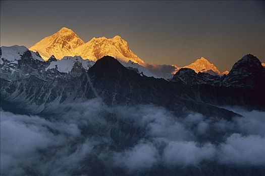 珠穆朗玛峰,晚上,风景,昆布,尼泊尔