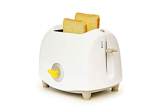 面包,烤面包机,隔绝,白色背景