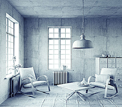 灰色,风格,室内,概念