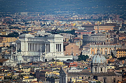 罗马城,全景,上面,圣彼得大教堂,梵蒂冈城