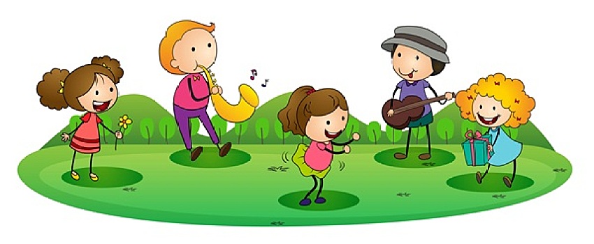 儿童,演奏音乐