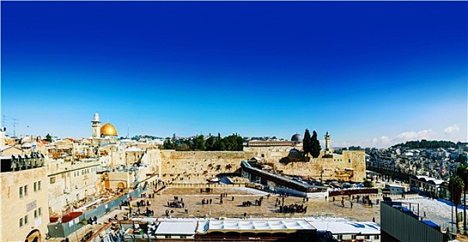 全景,耶路撒冷,以色列,哭墙