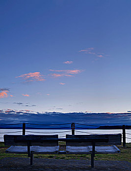长椅,座椅,远眺,湖,陶波,新西兰