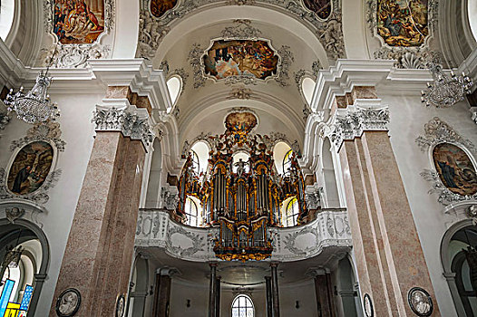 器官,阁楼,教区教堂,巴伐利亚,德国,欧洲
