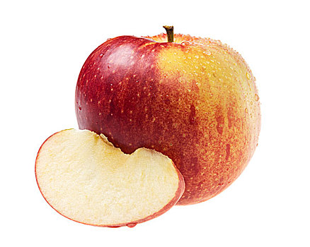 苹果,切片,隔绝,白色背景,背景