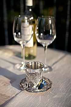银,杯子,葡萄酒杯