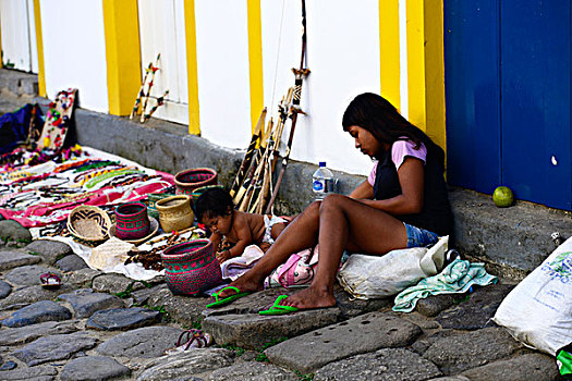 女人,婴儿,销售,街道,里约热内卢,巴西,南美