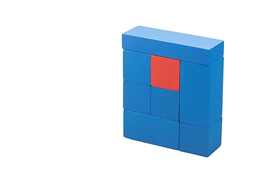 不同,概念,蓝色,红色,木质,立方体