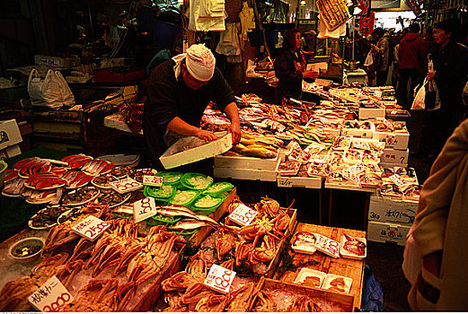 鱼肉,市场,神户,西部,本州,日本