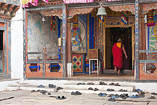 鞋,入口,庙宇,宗派寺院,地区,不丹