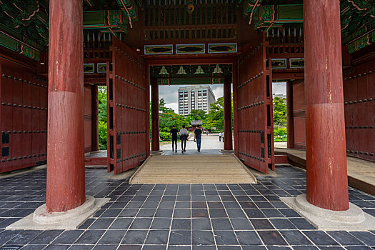 韩国首尔昌德宫进善门景观