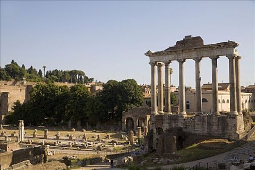 柱子,寺庙,古罗马广场,罗马,意大利,欧洲