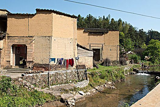 福建闽东屏南县黛溪镇古村落北墘村,民居老宅