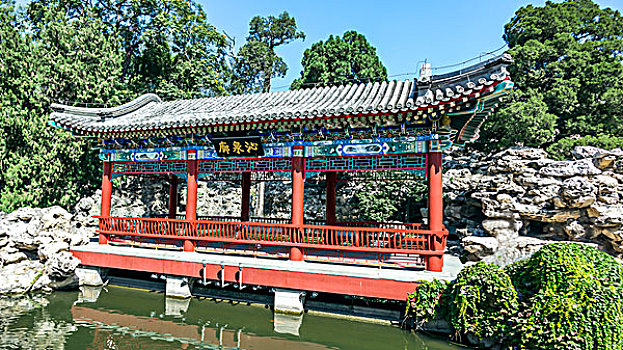 北京著名景点北海公园－静心斋,沁泉廊