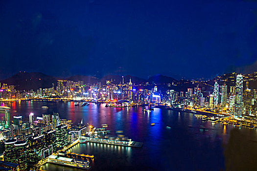 香港全景,港岛,九龙,维多利亚港