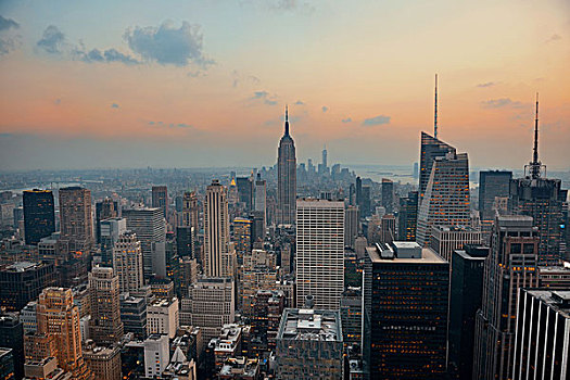 纽约,帝国大厦,日落,七月,地标,最高,建筑,40岁