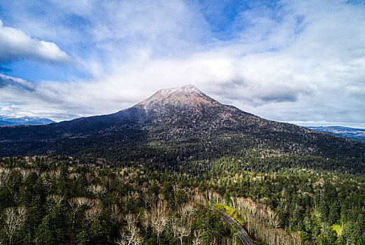 航拍,山,北海道,日本