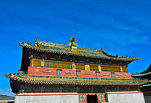 屋顶,庙宇,寺院,靠近,喀喇昆仑,鄂尔浑峡谷,前杭爱省,蒙古,亚洲