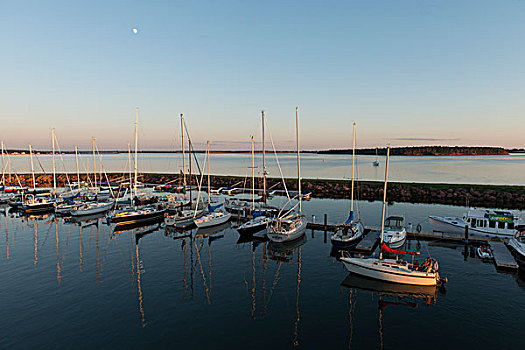 帆船,码头,大三角帆,降落,爱德华王子岛,加拿大