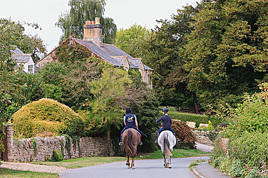 骑手,享受,科茨沃尔德,西南部,英格兰,区域,自然美