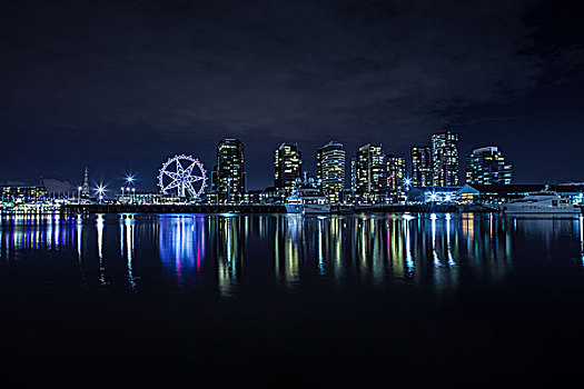 蓝调的城市夜景