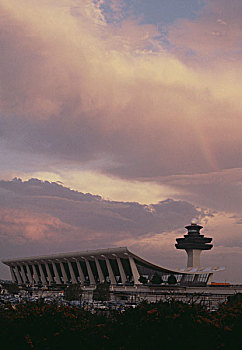 国际机场,华盛顿特区,户外,黄昏