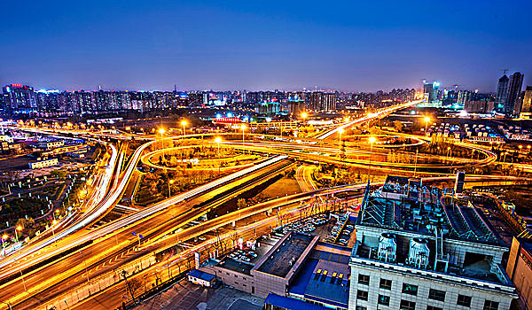 北京丽泽桥夜景