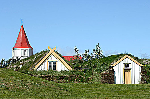 冰岛,传统,草皮,房子
