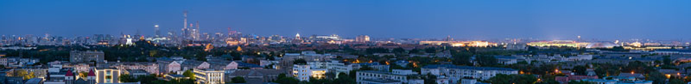 北京城市夜景全景