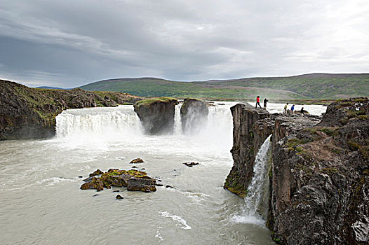 神灵瀑布,瀑布,水,河,冰岛,斯堪的纳维亚,北欧,欧洲