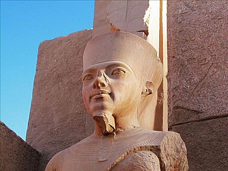 仰视,雕塑,卡尔纳克神庙,路克索神庙,埃及
