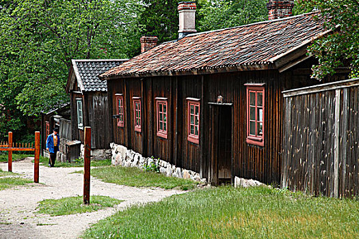 芬兰,土尔库,回廊,山,工艺品,博物馆,18世纪,木质,区域,房子