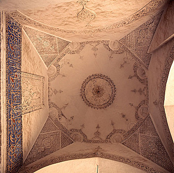 石膏,天花板,几何图案,阿拉伯,书法