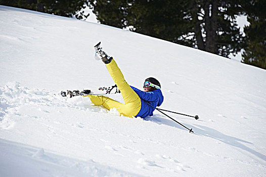 滑雪,下落,斜坡