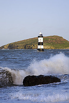 北威尔士,安格尔西岛,灯塔,角嘴海雀,岛屿,1838年,北方,入口