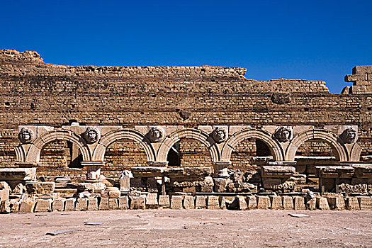 遗址,建筑,古罗马广场,莱普蒂斯马格纳,利比亚