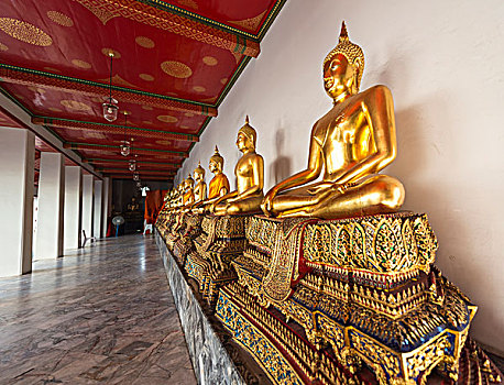 金色,佛像,寺院,庙宇,曼谷,泰国,亚洲
