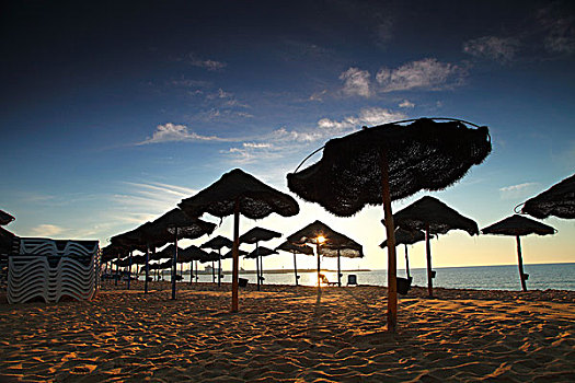 突尼斯,苏斯,沙滩,日出,海滩