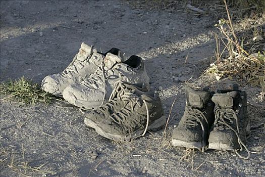 泥,远足鞋,阿拉斯加,美国