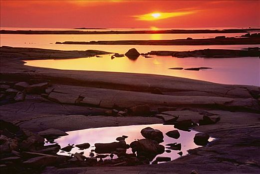 头部,岛屿,日落,30多岁,乔治亚湾,安大略省,加拿大