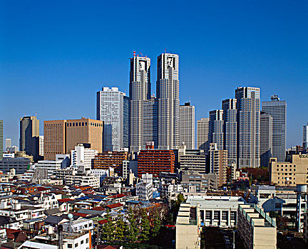 摩天大楼,城市,东京,日本